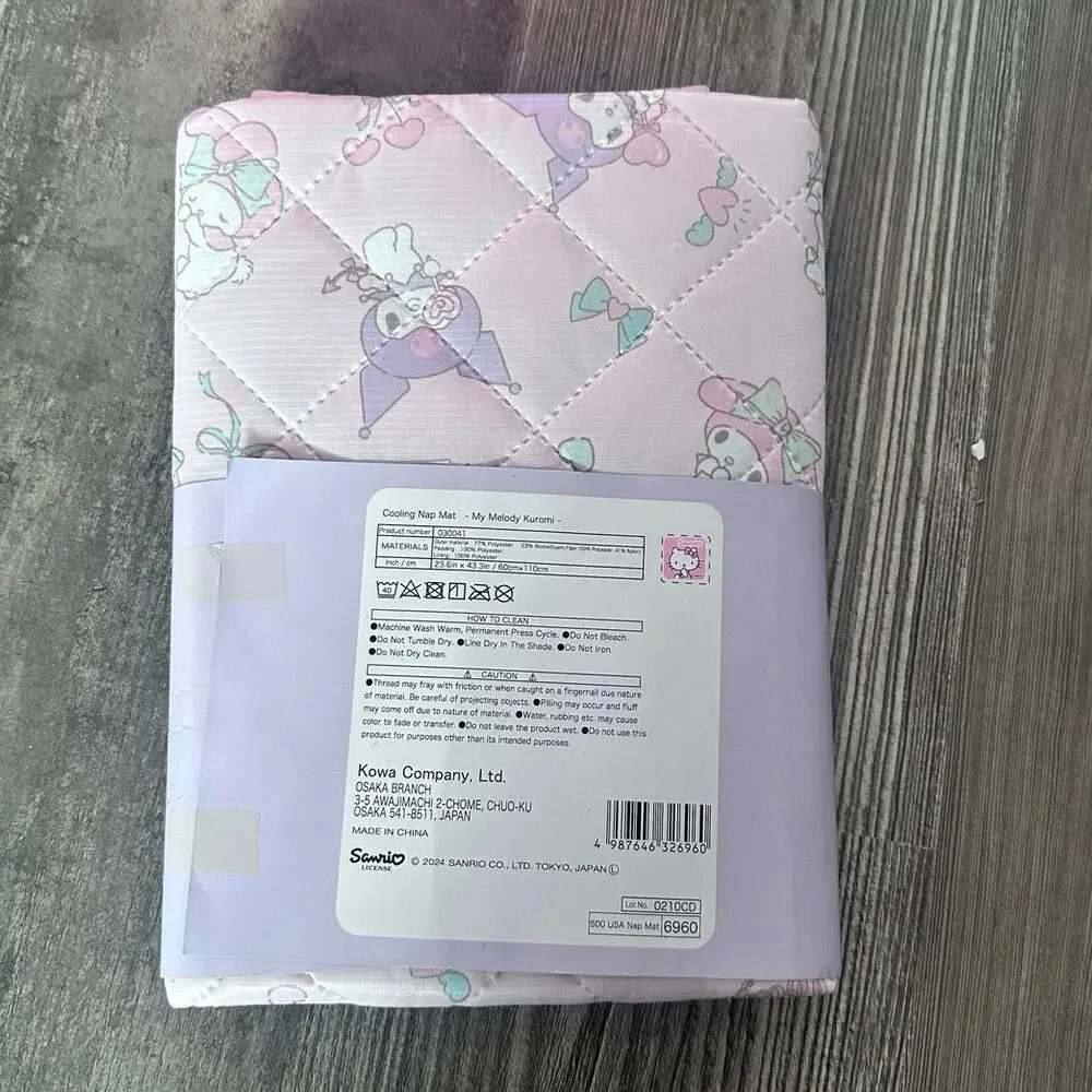 daiso sanrio cooling nap mat my melody kuromi pink